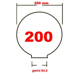 Klosz KULA przezroczysta 200 gwint 84,5 PMMA