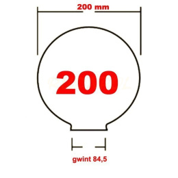 Klosz KULA podpalana pryzmatyczna 200 gwint 84,5 PMMA