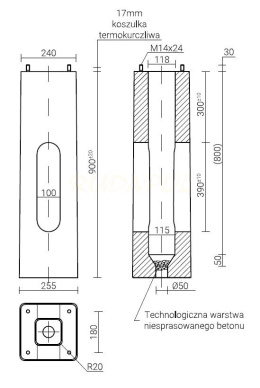 Fundament betonowy B-50