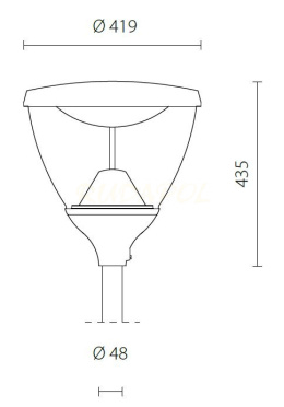 Oprawa Parkowa OCP LED 55W klosz mleczny