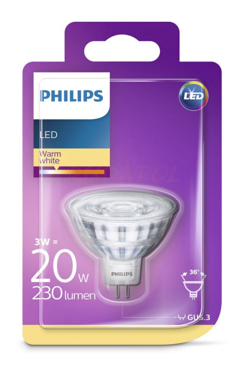 Philips Żarówka LED 12V 3W/827 GU5,3 odpowiednik 20W Philips Żarówka LED 12V 3W/827 GU5,3 odpowiednik 20W