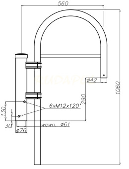 Wysięgnik aluminium WA-14/1 anodowany