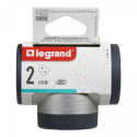 Rozgałęźnik 2x2P+Z USB A+C biały/grafitowy (049439)