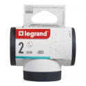 Rozgałęźnik 2x2P+Z USB A+C biały/grafitowy (049437)