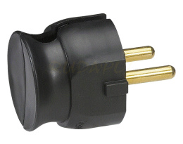 WTYCZKA 2P 16A PŁASKA CZARNA (50184)