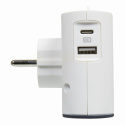 Rozgałęźnik 2x2P+Z USB A+C biały/grafitowy (049401)