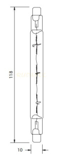 ŻARNIK HALOGENOWY 118mm 200W 230V