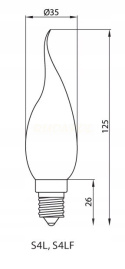 Żarówka świecowa 40W 230V E14 bursztyn