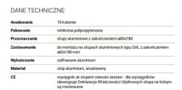 WYSIĘGNIK AL.WR-7/2/0,5 ANOD. SZARY CL-63