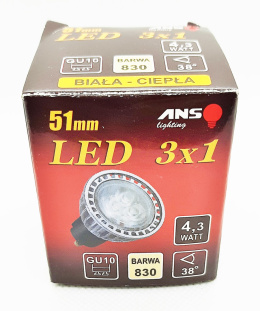ZARÓWKA LED GU10 5W 51MM 230V(4,3W)
