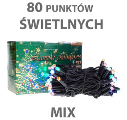 Lampki choinkowe zewnętrzne LED-80 mix