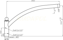 Wysięgnik aluminium WR-2/1 anodowany