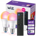 2 x Żarówka LED 8,5W E27 RGB = 60W kpl + Pilot