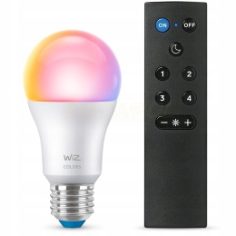 Żarówka LED 8,5W E27 RGB = 60W kpl + Pilot