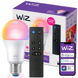Żarówka LED 8,5W E27 RGB = 60W kpl + Pilot