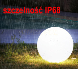 KULA LED basenowa ogrodowa mleczna 300 z podstawką do ładowania bezprzewodowego