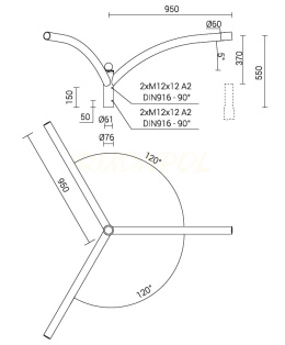 Wysięgnik aluminium WR-2/3 anodowany