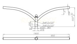 Wysięgnik aluminium WR-2/2 anodowany