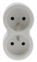 Rozgałęźnik 2x2P+Z pionowy (50638)