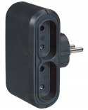 Rozgałęźnik 4x2P 6A czarny (50651)