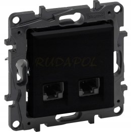 NILOE STEP Gniazdo komputerowe X2 RJ45 czarne