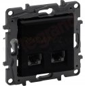 NILOE STEP Gniazdo komputerowe X2 RJ45 czarne
