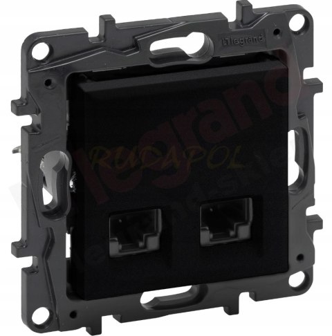 NILOE STEP Gniazdo komputerowe X2 RJ45 czarne