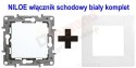 NILOE WŁĄCZNIK SCHODOWY BIAŁY z ramką BIAŁĄ